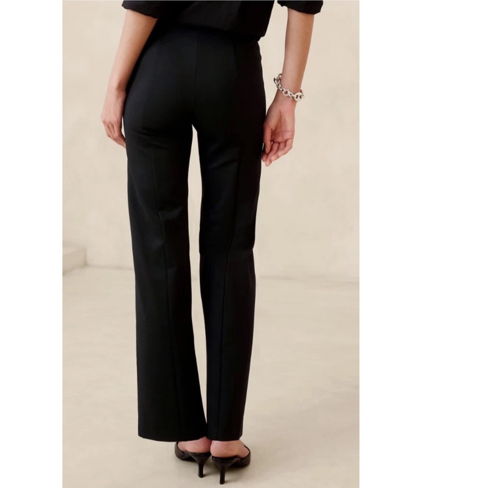 NWT Banana Republic BR Everywhere Ponte High Rise Straight Pants Black XL Tall